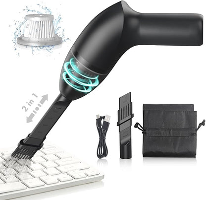 Keyboard Cleaner|Mini Vacuum for Desk, Handheld Cordless Computer Vacuum Rechargeable (with LED Light) for Cleaning Hairs, Crumbs for Desktop, Piano, Car Interior & Sewing Machine Clean [A043]