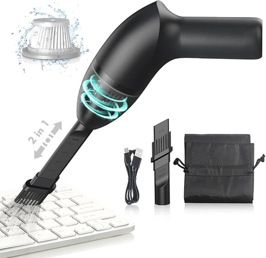 Keyboard Cleaner|Mini Vacuum for Desk, Handheld Cordless Computer Vacuum Rechargeable (with LED Light) for Cleaning Hairs, Crumbs for Desktop, Piano, Car Interior & Sewing Machine Clean [A043]