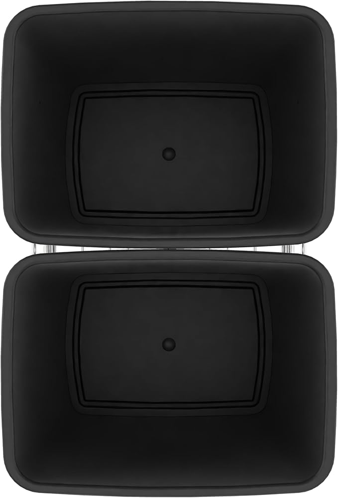 Rev-A-Shelf Double 35 Qt Pullout Trash Can for Base Kitchen Cabinets, Garbage Waste Bin System with Full-Extension Slides, Min Opening Width of 14.5", Black, RV-18KD-18C S
