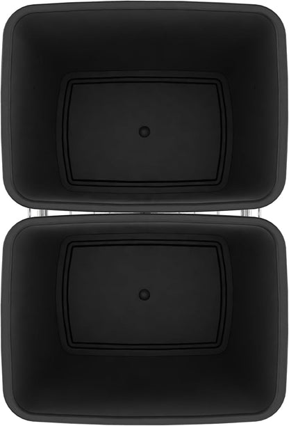 Rev-A-Shelf Double 35 Qt Pullout Trash Can for Base Kitchen Cabinets, Garbage Waste Bin System with Full-Extension Slides, Min Opening Width of 14.5", Black, RV-18KD-18C S