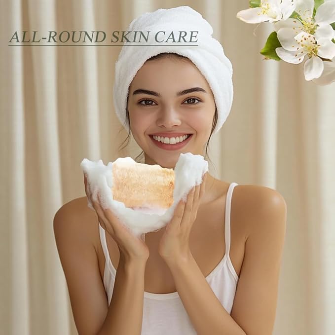 Natural Loofah Sponges 3-Pack, Extra Dense Long-Lasting for Dishes Body, 100% Plant Fiber Exfoliating Scrubber, Eco-Friendly Kitchen Sponge, Biodegradable, Gentle on Skin, Cookware