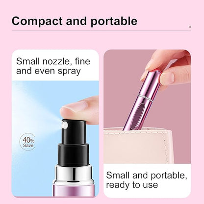 Yamadura Portable Mini Perfume Atomizer Bottle, Refillable Spray, Scent Pump Case, Travel (5ml, 4 Pack)(Red, Rose Red, Purple, Green)
