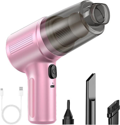 Wireless Handheld Car Vacuum Cleaner Portable Cordless, Vacuum Cleaner with Multi-nozzles, Portable Mini Handheld Wet/Dry Cordless Car Vacuum Cleaner (Pink)