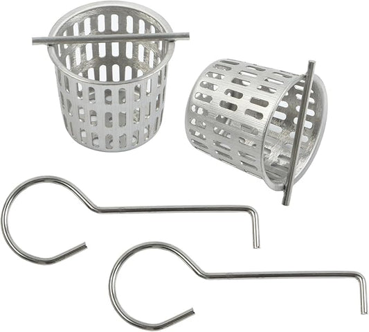 2 Pcs Debris and Hair Strainer for Shower Drains Floor Drain, 2 Inch Stainless Steel Debris Basket Hair Trap Catcher with 2 Lifting Hook, Straight Type