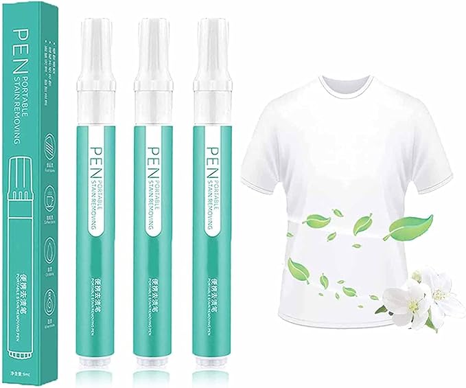 3PCS Bleach Pen for Clothing - Portable Bleach Pen for Clothing Stain Removal, Small But Powerful, Grease Stain Remover Wash Free Laundry Clean Pen, Instantly Remove Stains In Just 30 Seconds (Blue)