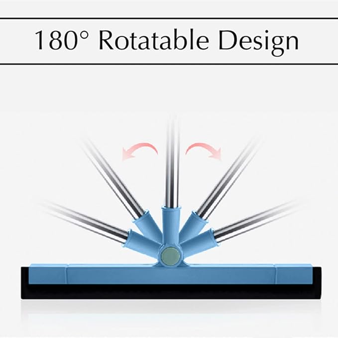 33.5in Rubber Squeegee with Long Handle for Bathroom Tile, Household Floor Squeegee Broom for Shower Bathroom Kitchen Home Tile Pet Hair Fur Floor Marble Glass Window