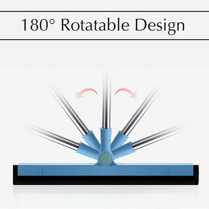 33.5in Rubber Squeegee with Long Handle for Bathroom Tile, Household Floor Squeegee Broom for Shower Bathroom Kitchen Home Tile Pet Hair Fur Floor Marble Glass Window