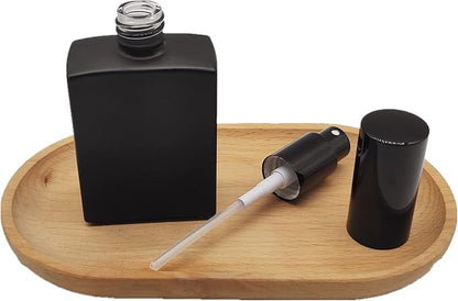 8PCS Square Glass Spray bottle,1.7oz Small Refillable Container with Fine Mist sprayer,Perfume bottle (50ml, Matte Black)