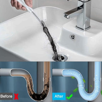 9-Piece Drain Clog Remover Kit - 35.5" Metal Clog Remover, 6x25" Drain Snake Hair Removal Tools, 2x18" Flexible Cleaning Brushes for Bathroom, Kitchen Sink, Shower, Toilet & Tub Drain Cleaning