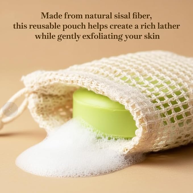 Natural Soap Saver Bag – Exfoliating Sisal Pouch for Bar Soaps