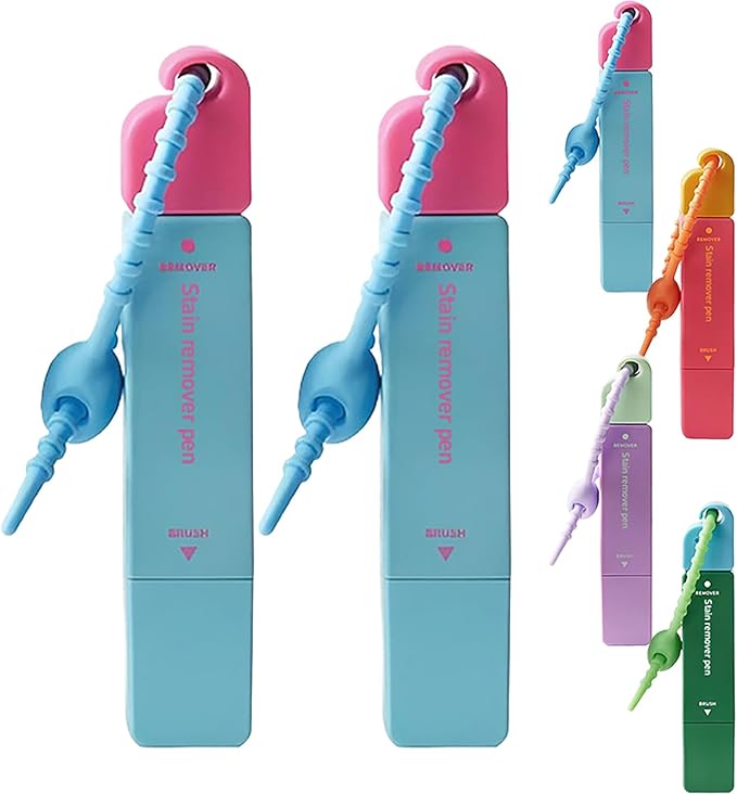 Double-Headed Instant Stain Remover Pen, Portable Dual-Tip Stain Remover Pen for Clothes Spot, Instant Fabric Stains Removers Pens for Oil Wine and Food Stains, Dates, Office, Travel Using (Blue)