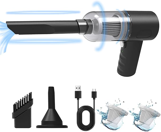 Portable Car Vacuum Cleaner, Handheld Wireless Mini Vacuum, Compact Dust Buster with 2-in-1 Nozzle, Detachable Washable Filter, Handheld Vacuum for Home,Car, Office Desk, Keyboards