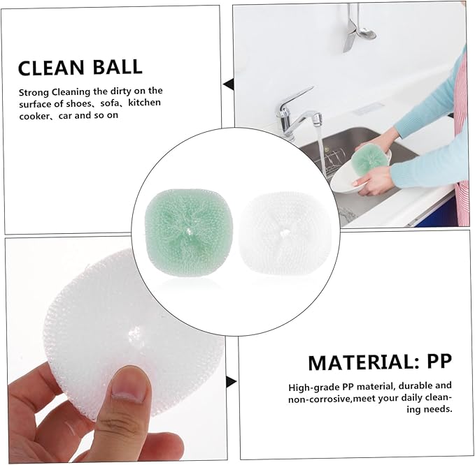 FOMIYES 1set Multi Functional Cleaning Balls for Pots and Bowls Scouring Balls with Strong Cleaning Power Material for Everyday Kitchen Cleanup 12pcs
