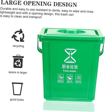 MAGICLULU Sturdy Handle Garbage Can Kitchen Compost Bin Lid Outdoor Compost Bucket Indoor Waste Bin