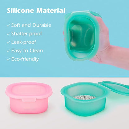 AIDIMMING Shampoo Bar Holder,Travel Soap Case is Perfect for Holding Round Soap, Silicone Soap Bar Container with Drainage Pad, Bar Soap Box with Lid (Green)
