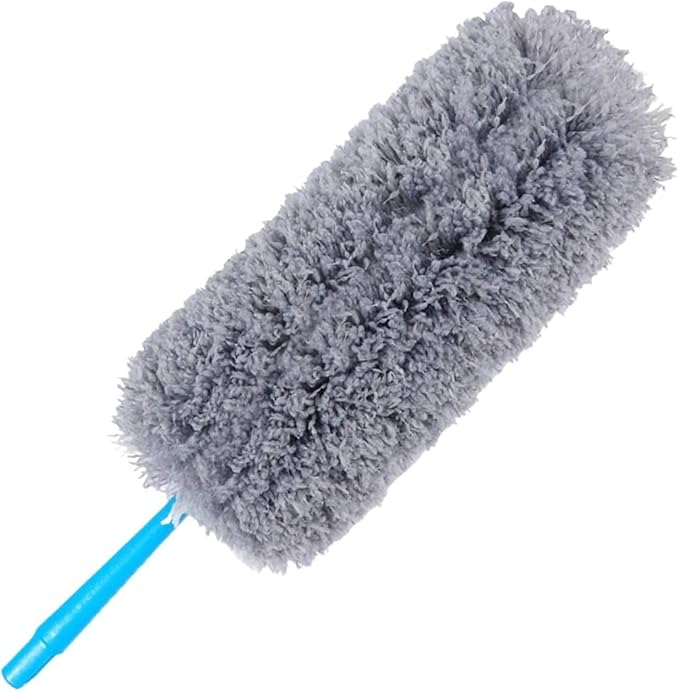 Feather Duster, Duster Microfiber Dusting Brush, Washable Head for Home Office Car 2 Set(Gris)