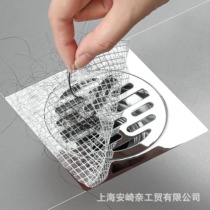 Shower Drain Cover Hair Catcher - 15 Pcs Disposable Hair Drain Stickers Shower Drain Mesh Stickers, Bathroom, Laundry, Bathtub, Kitchen, Sink, for Human and pet Hair (Circle)