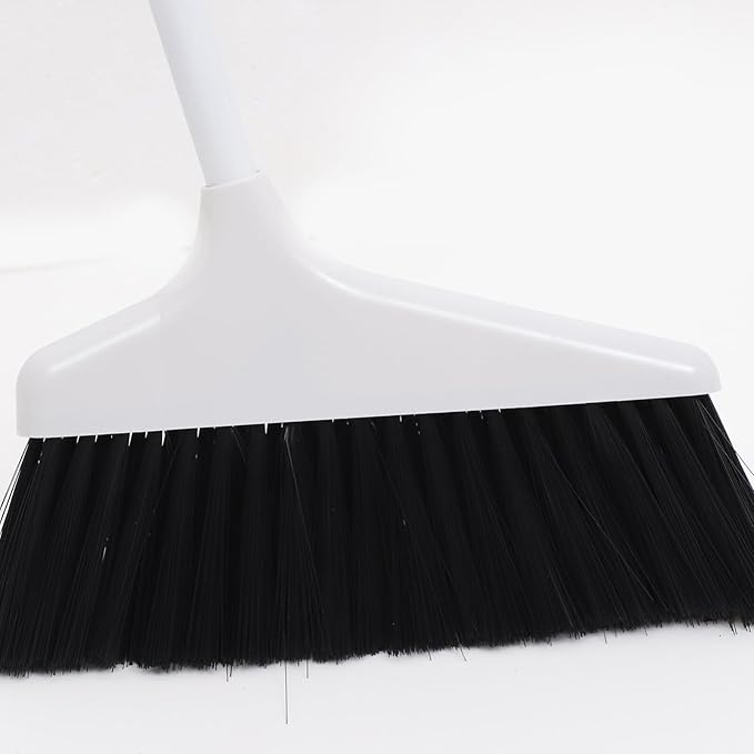 Lurrose Broom and Dustpan Set Heavy Duty Floor Cleaning Kit with Soft Bristles and Ergonomic Long Handle for Home Kitchen Tile and Hardwood Surfaces