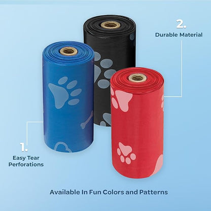 Best Pet Supplies Dog Poop Bags for Waste Refuse Cleanup, Doggy Roll Replacements for Outdoor Puppy Walking and Travel, Leak Proof and Tear Resistant, Thick Plastic - Assorted, 900 Bags