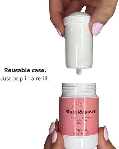 Mary's Stain Remover - Refillable Tube Stain Stick, Natural 6 Ingredient, Baby Gift, Tween Gift, Blood, Grease, Oil, Ketchup, Expo, Pen, Slime, Sports Stains, Refill Cartridge System