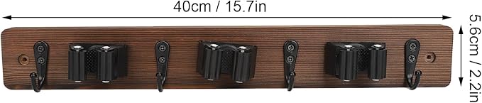 2pcs Broom Holder Wall Mount, Mop and Broom Holder Wall Mounted Organizer Mop and Broom Storage Tool Rack with 3 Rolling Clips and 4 Hooks