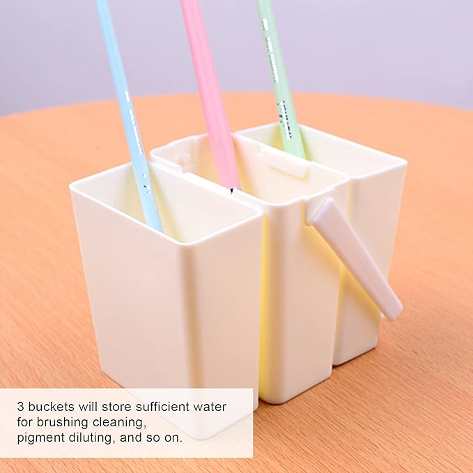 Portable Detachable Artist Brush Washer Multifunction Paint Brush Washing Bucket with Handle for Watercolor Outdoor Indoor Painting