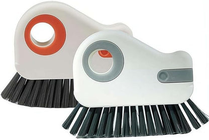 2-in-1 Groove Cleaning Brush, Window Track Cleaning Tool with Hard Bristle and Built-in Scraper, Multifunctional Crevice Brush for Sliding Door Track, Window Sill, and Frame