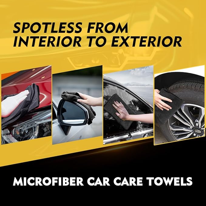 HOMEXCEL 800 Packs Microfiber Cleaning Cloth, 11.5 x 11.5 inch Microfiber Towels for Cars, Ultra Absorbent Washing Cloth, Lint Free Streak Free Cleaning Rags for Car, Kitchen, and Window (Black)