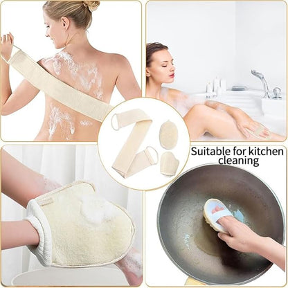 Natural Loofah Loofah Sponge loofahs for Travel Bath Sponge, Loofahs for Travel, Loofahs for Women and Men, Dishcloth Kitchen Cloth (2 Pack) (S)