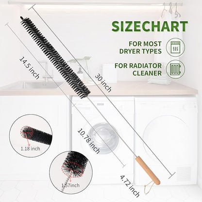 Dryer Lint Brush Vent Cleaner 30 inch Refrigerator Coil Cleaning Brushes Clothes Trap Duct Remover, Crevice Cleaning Brush, Washing Machine Cleaning Tools for Household (1 Pack)