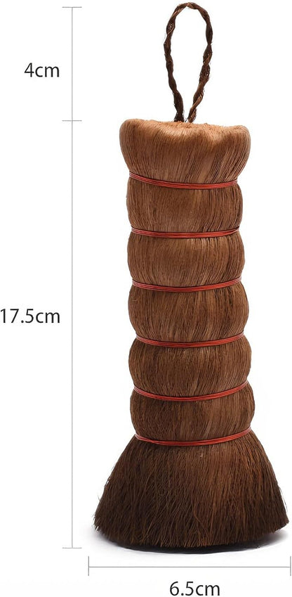2 Pack Palm Dish Brush, Natural Palm Fiber Scrub Brush for Washing Dishes, Pots & Pans - Soft, Dense Bristles Non-Scratch, Hanging Loop for Easy Storage, Ideal for Kitchen Cleaning