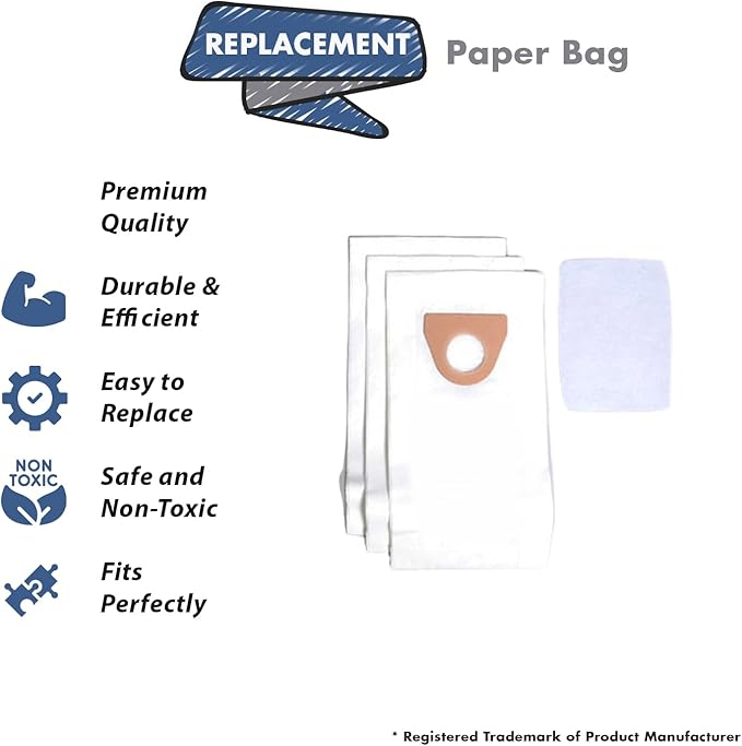 Replacement Part For Shop Vac Wet Dry Vac Mighty Mini Vacuum Cleaner Bags # Compare to Part 90106-00