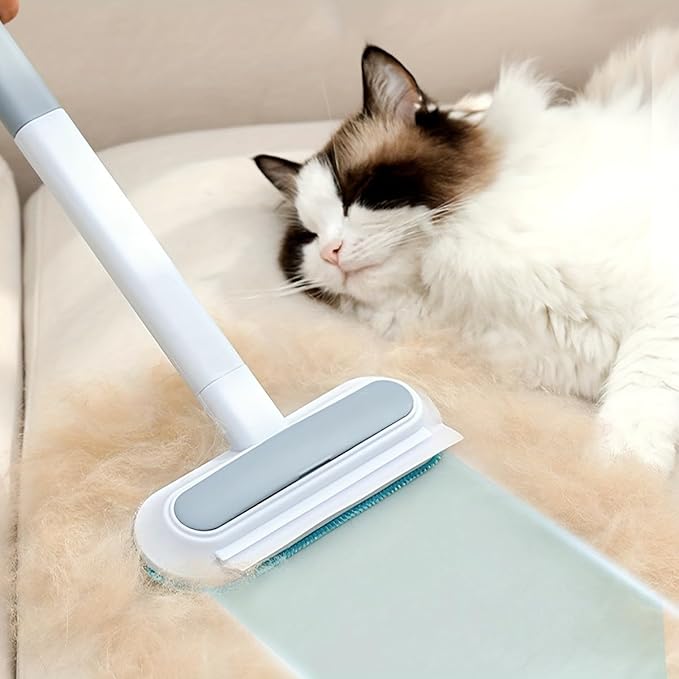 Pet Hair Remover – 4-in-1 Reusable Dog & Cat Hair Removal Tool, Extra Long Handle (23.4"), 2-Pack (Value Set), No-Bend Lint Brush for Furniture, Couch, Carpet, Car Seats & Window Screens