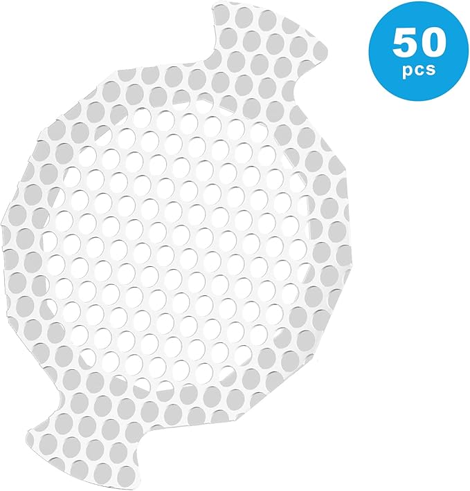 Disposable Shower Drain Hair Catcher Mesh Stickers, 50 Pack, Hair Catcher for Shower (White, 50 Pcs) NRHC-01