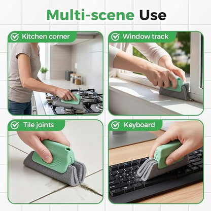 Magic Window Track Cleaner, 2026 Upgraded Window Groove Cleaning Brush Tools Set, Sliding Door Track Cleaner, Hand-held Window Track Cleaner Brushes Tools for Window lides Gaps (Mix 3pcs)