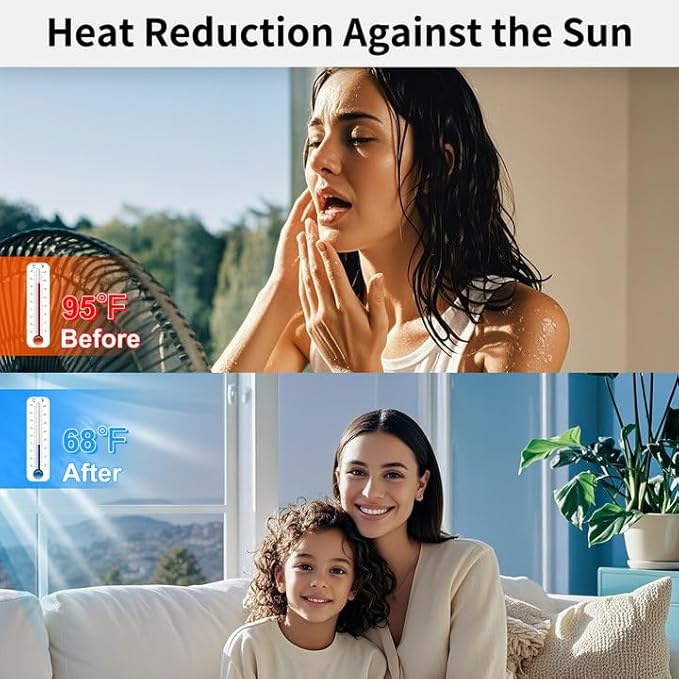 MAGIDEKOR Window Privacy Film One Way, Reflective Mirror Window Film Daytime Privacy, UV Sun Blocking Heat Control Static Cling, Window Tint for Home Office - 29.5 Inch X 13.1 Feet