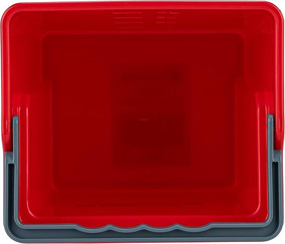 Restaurantware-Clean Tek Professional 4 Quart Cleaning Bucket, 1 Utility Pail with Handle - Heavy-Duty, Portable, Red Plastic Washing Pail, Perfect for Household, Outdoor, Car Wash and More
