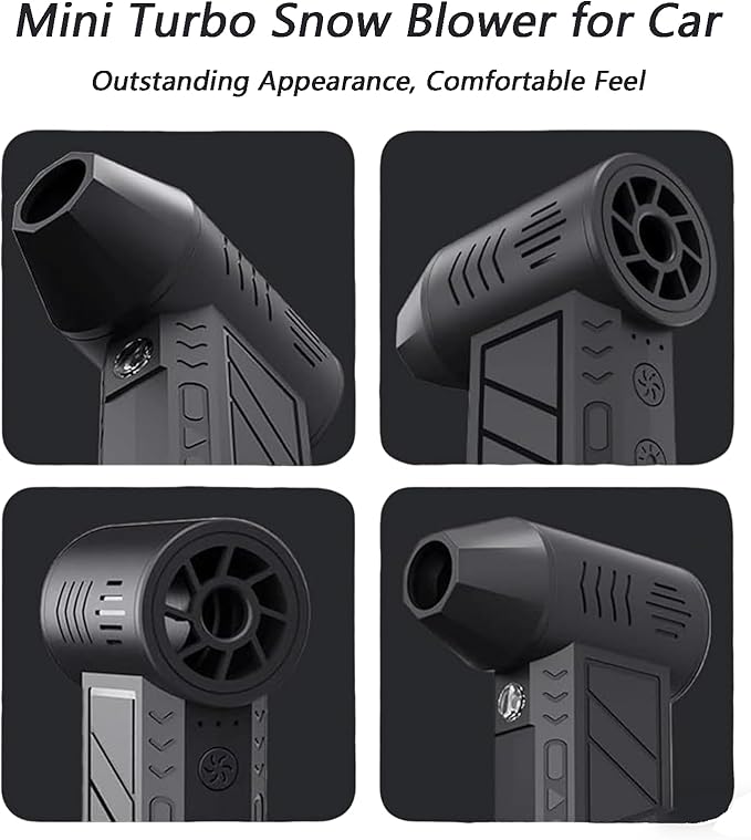 2026 Upgrade Snow Removal for Cars 130,000 RPM Mini Snow Blower for Car Snow Master Pro Led Turbo Blower,4-Speed Adjustable Turbo Electric Portable Hand Held Car Remover for Vehicle and Home Cleaning