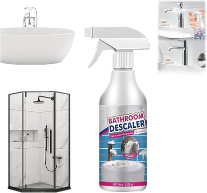 Bathroom Descaler Cleaner, Powerful Stubborn Stains Cleaner, All-Purpose Bathroom Descaler Foam Spray for Bathroom Toilet Bath Shower Glass Cleaner (1, 1pc)