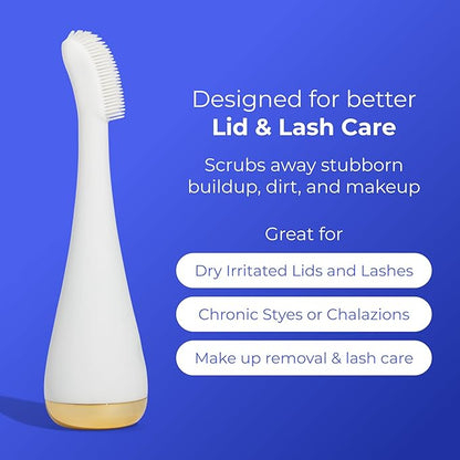 Blinkjoy Electric Eyelid Brush 2 – Optometrist Approved Lid Hygiene Tool for Demodex, Blepharitis & Dry Eyes – Gently Removes Dirt, Oil & Makeup to Support Healthy Lid Hygiene (White)