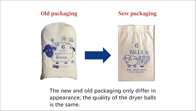 Premium XL Wool Dryer Balls 6 Pack - 100% Organic New Zealand Wool - Reusable Natural Fabric Softener - Reduces Wrinkles & Shortens Drying Time - XL Jumbo Size Set of 6