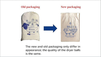 Premium XL Wool Dryer Balls 6 Pack - 100% Organic New Zealand Wool - Reusable Natural Fabric Softener - Reduces Wrinkles & Shortens Drying Time - XL Jumbo Size Set of 6