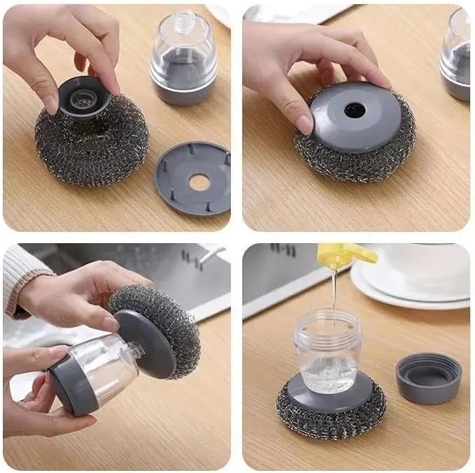 Automatic Liquid Filling Good Handle Soap Dispense Palm Kitchen Brush for Bowl Sink Cleaning Pot Comfortable