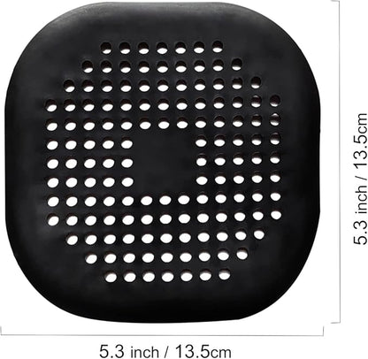 4 Pieces Shower Drain Hair Catcher Bathtub Stopper Home Drain Protectors Drain Cover with Sucker Water Trap Sink Cover for Bathroom Bathtub and Kitchen (Black)