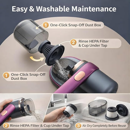 Mattress Vacuum Cleaner, Handheld UV Bed Vacuum Cleaner Effectively Clean Up Bed, Pillows, Cloth Sofas, Carpets and Ther Fabric Surfaces