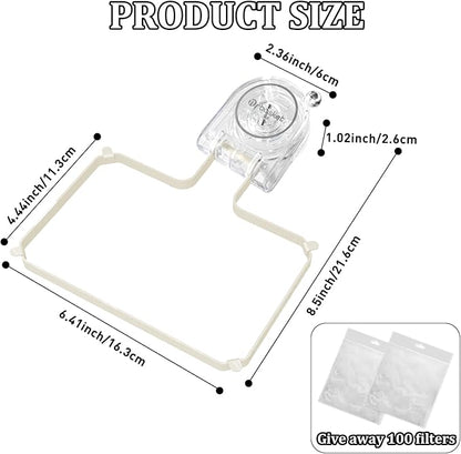 Kitchen Sink Strainer with 100 PCS Filter Mesh Bag, Food Waste Filter Basket, Suction Cup Folding Washing Vegetables and Fruits Drying Bag Holder(Silver)