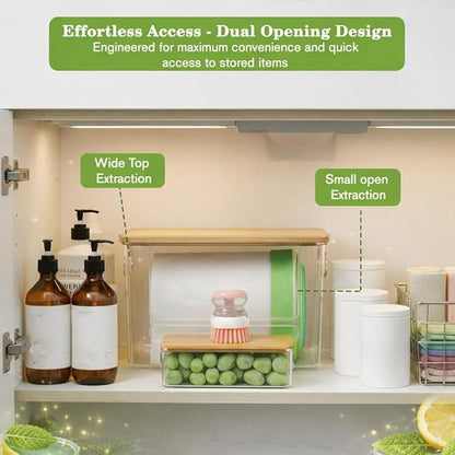 2 Pack Trash Bag Holder Dispenser for Kitchen & Built-In Brush with Liquid Compartment, Laundry Room Trash Bag Holder, Pantry, Cabinet, Under Sink Storage Organizer