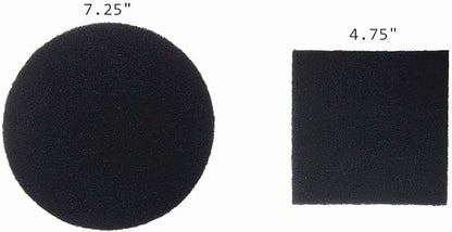 7.25inch Round Kitchen Compost Bin Carbon Filter 6pcs, 4.75inch Square Compost Pail Replacement Charcoal Filter 6pcs, Countertop Home Bucket Refill Set 0.2inch Thickness