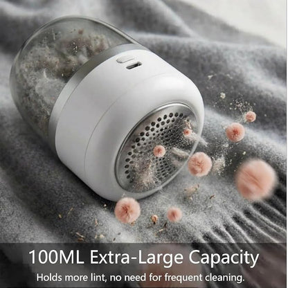 Electric Fabric Shaver – USB Rechargeable Lint Remover with 6 Blades, Safe for All Fabrics, Clothes, Sweater, Sofa & Furniture – Portable Pilling Remover for Home & Travel (White)