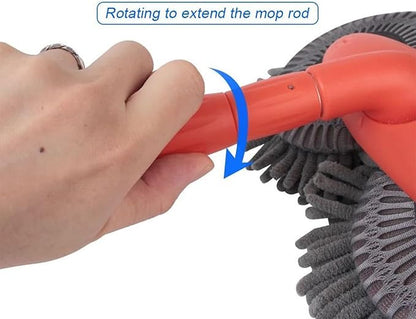 Double Head Car Wash Mop with Long Handle 360°Rotating Car Wash Brush Chenille Microfiber Cleaning Kit Not Hurt Paint Scratch Free(Single Set Mop)